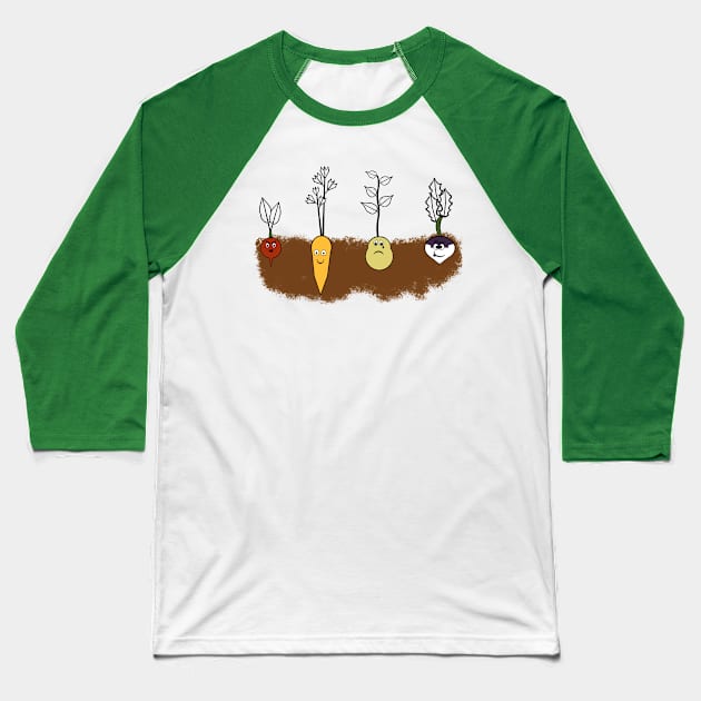 Emotional Veggies Baseball T-Shirt by LochNestFarm